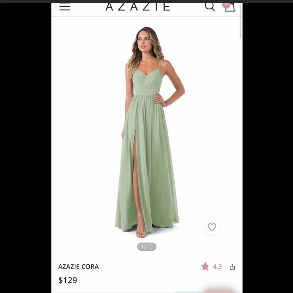 Azazie Cora Sage Green Bridesmaid Dress A10